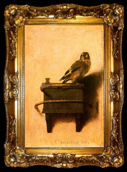framed  Carel Fabritus The Goldfinch, ta009-2